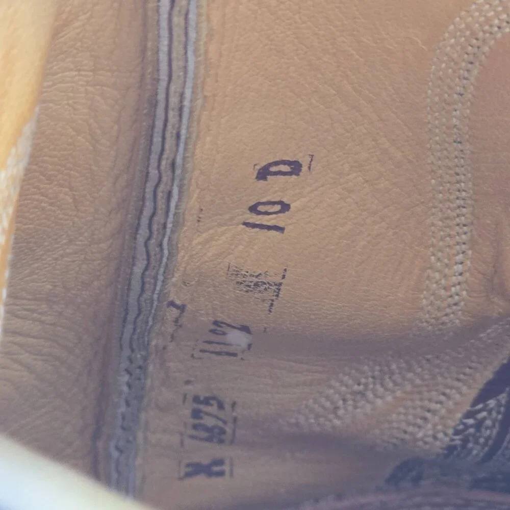 Nocona Cape Buffalo Cowboy Boots Mens size 10D Brown Tan Exotic Leather Western - Picture 15 of 16